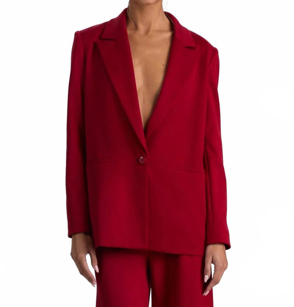 NEW ALICE + OLIVIA denny blazer in red
